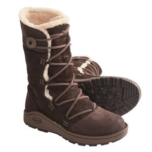 Chaco Belyn Baa Vibram Nurl Waterproof Lace Up Shearling Lined Winter Snow Boots